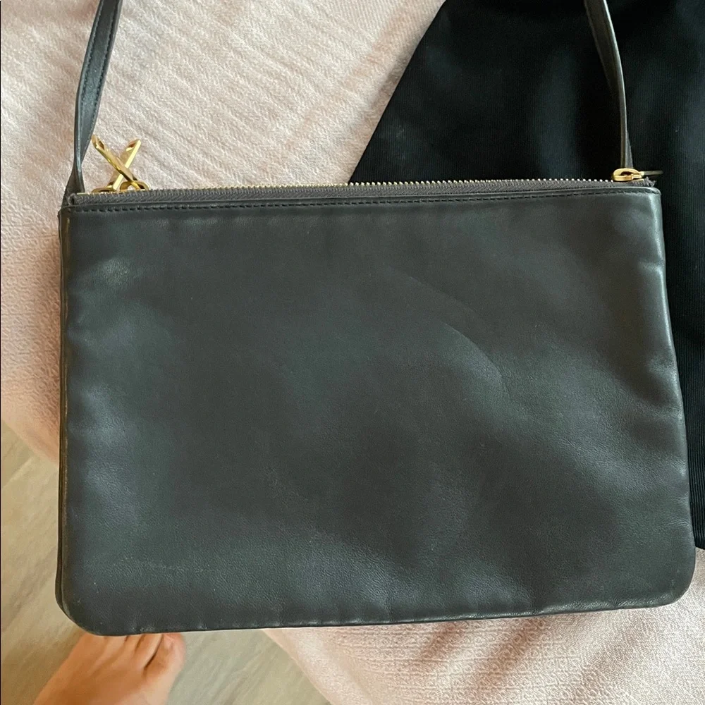 Celine Trio Dark Gray Leather Crossbody Bag- Large size - Picture 12 of 14